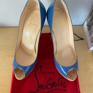 Christian Louboutin blue patent heels